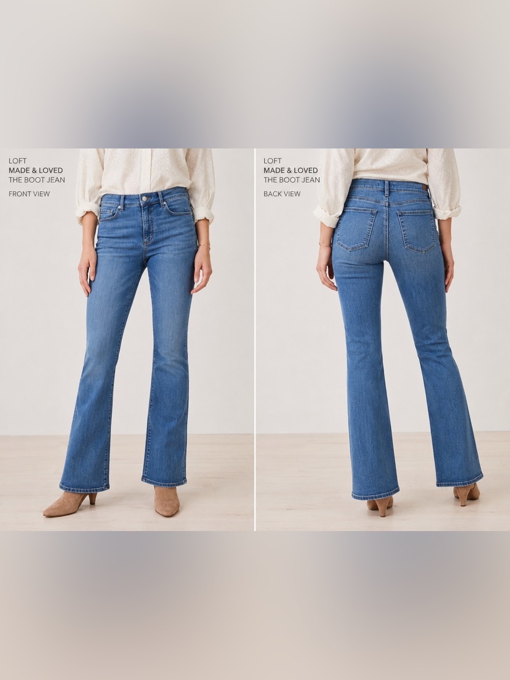 LOFT Made & Loved The Boot Medium Wash Highrise Bootcut Jeans Size 29 or 8